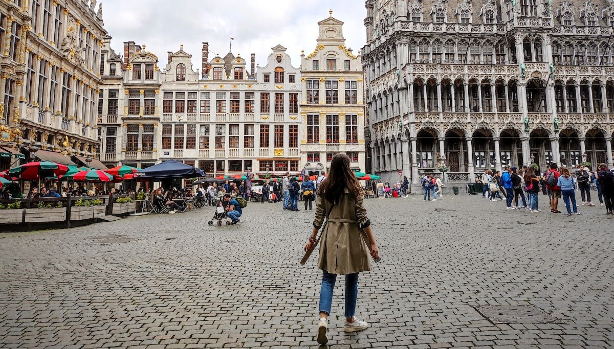 girl backpacking brussels belgium cover