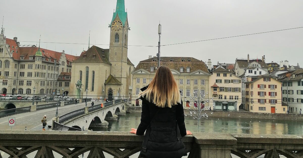 a girl backpacking europe in winter zurich (1)