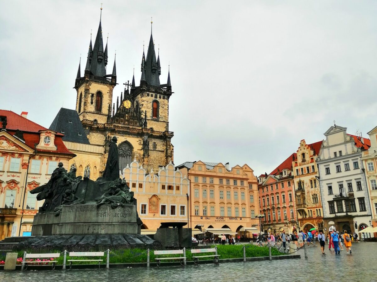 prague main square and cathedral