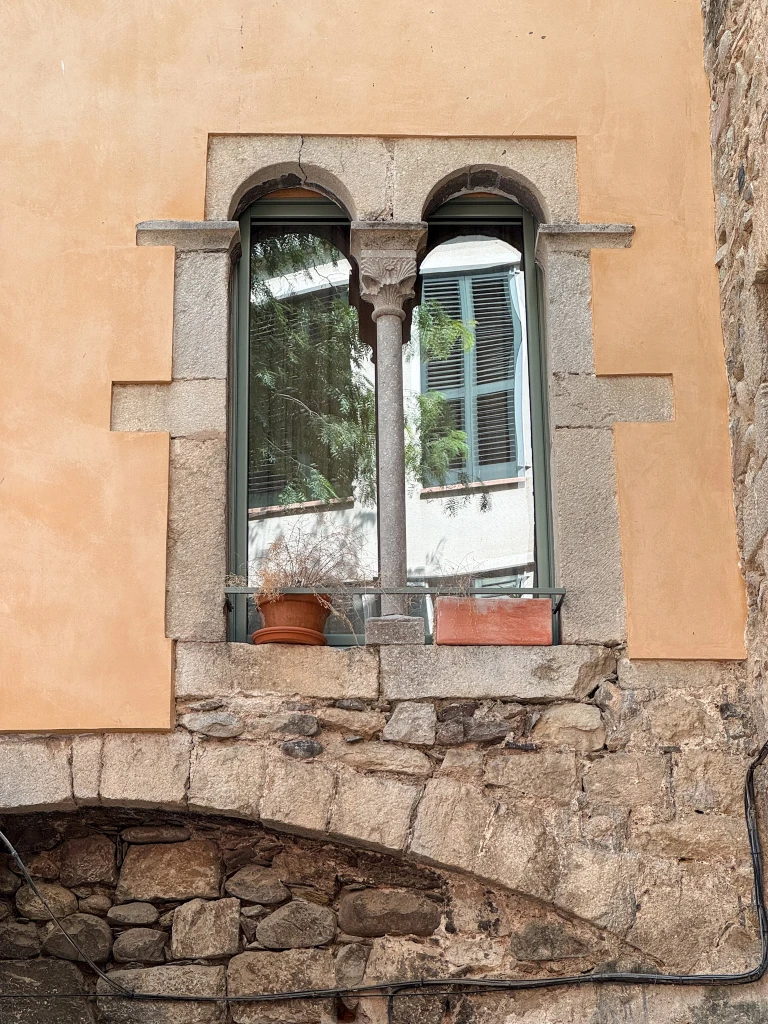 ancient style window in girona 
